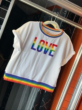 NY&CO "LOVE" Rainbow Pride Knit Top 🌈